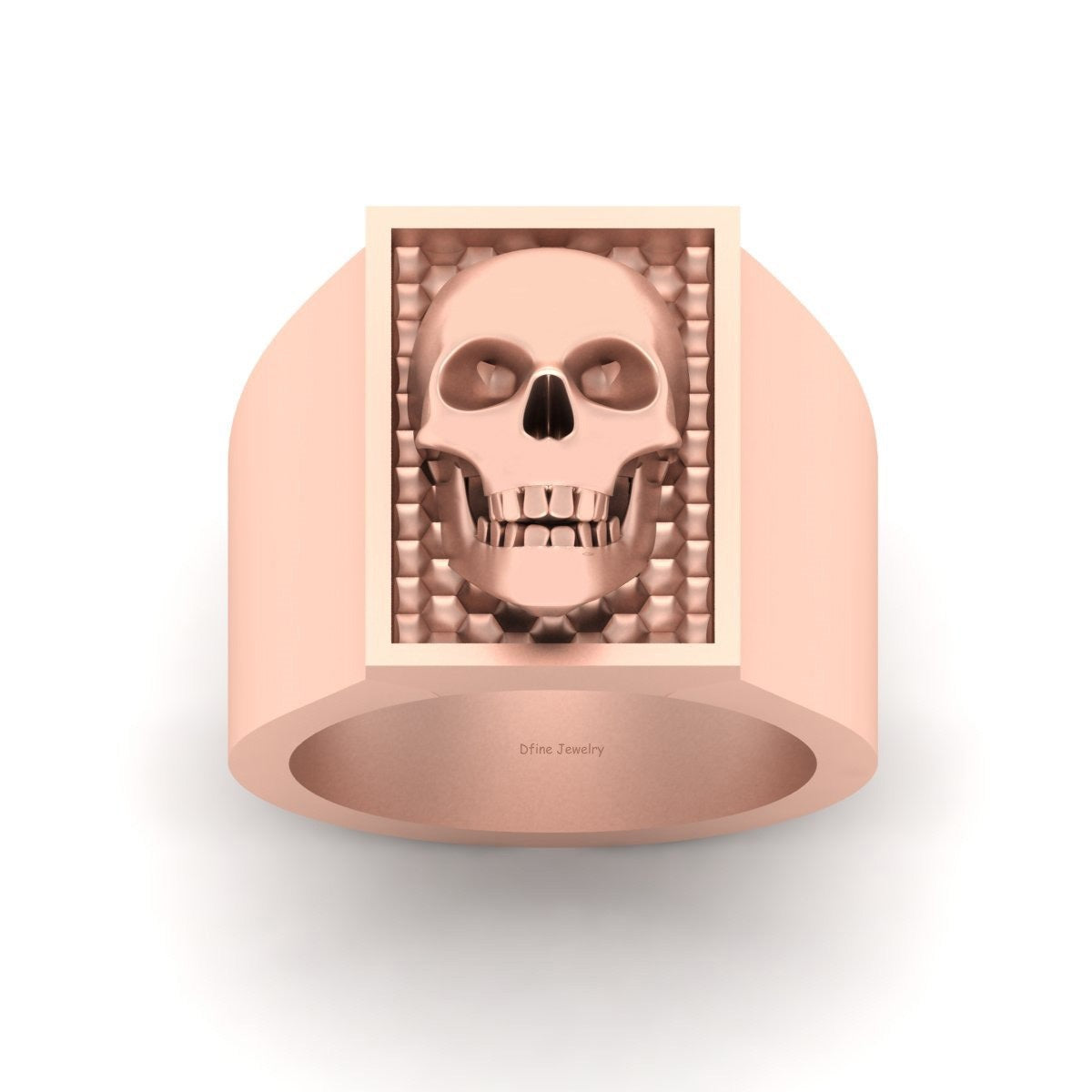Gold Skull Wedding Band For Him