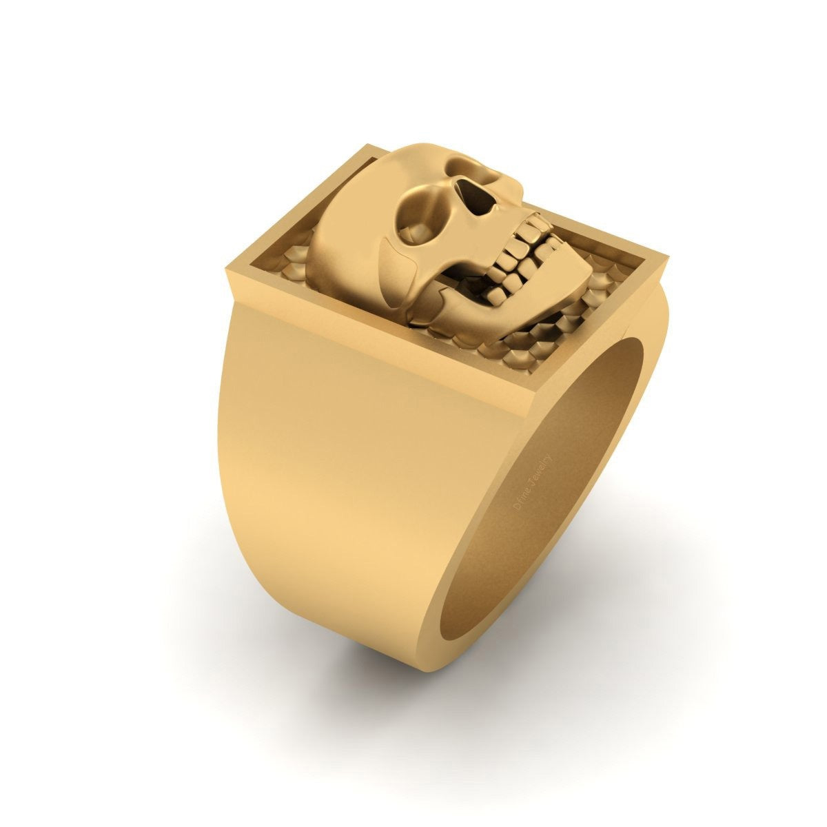 Gold Skull Wedding Band For Him