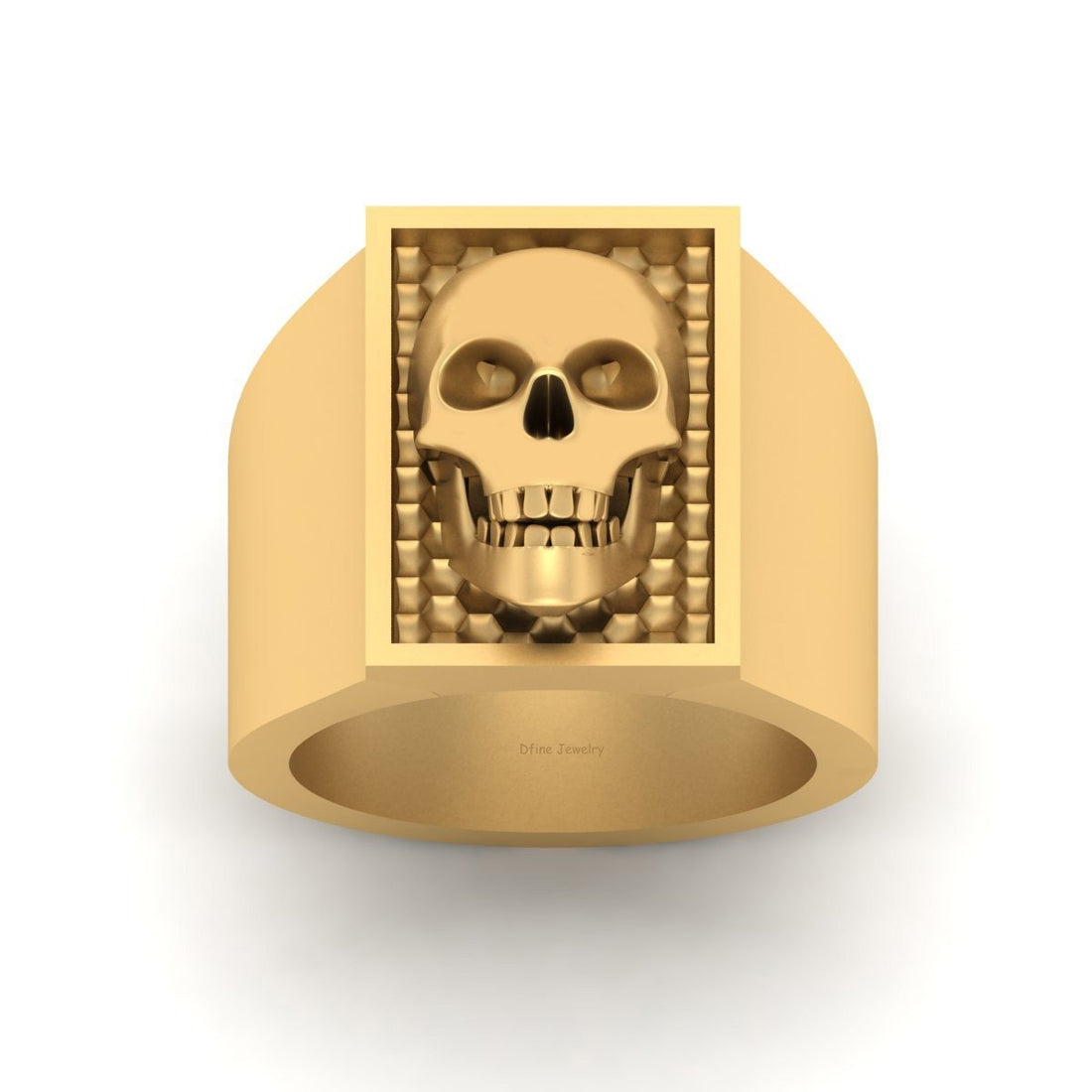 Gold Skull Wedding Band For Him