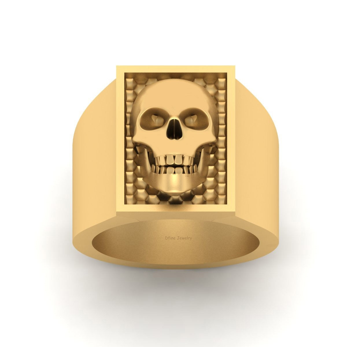 Gold Skull Wedding Band For Him