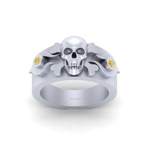 Pirates Skull and Crossbones Ring Gothic Wedding Band For Men