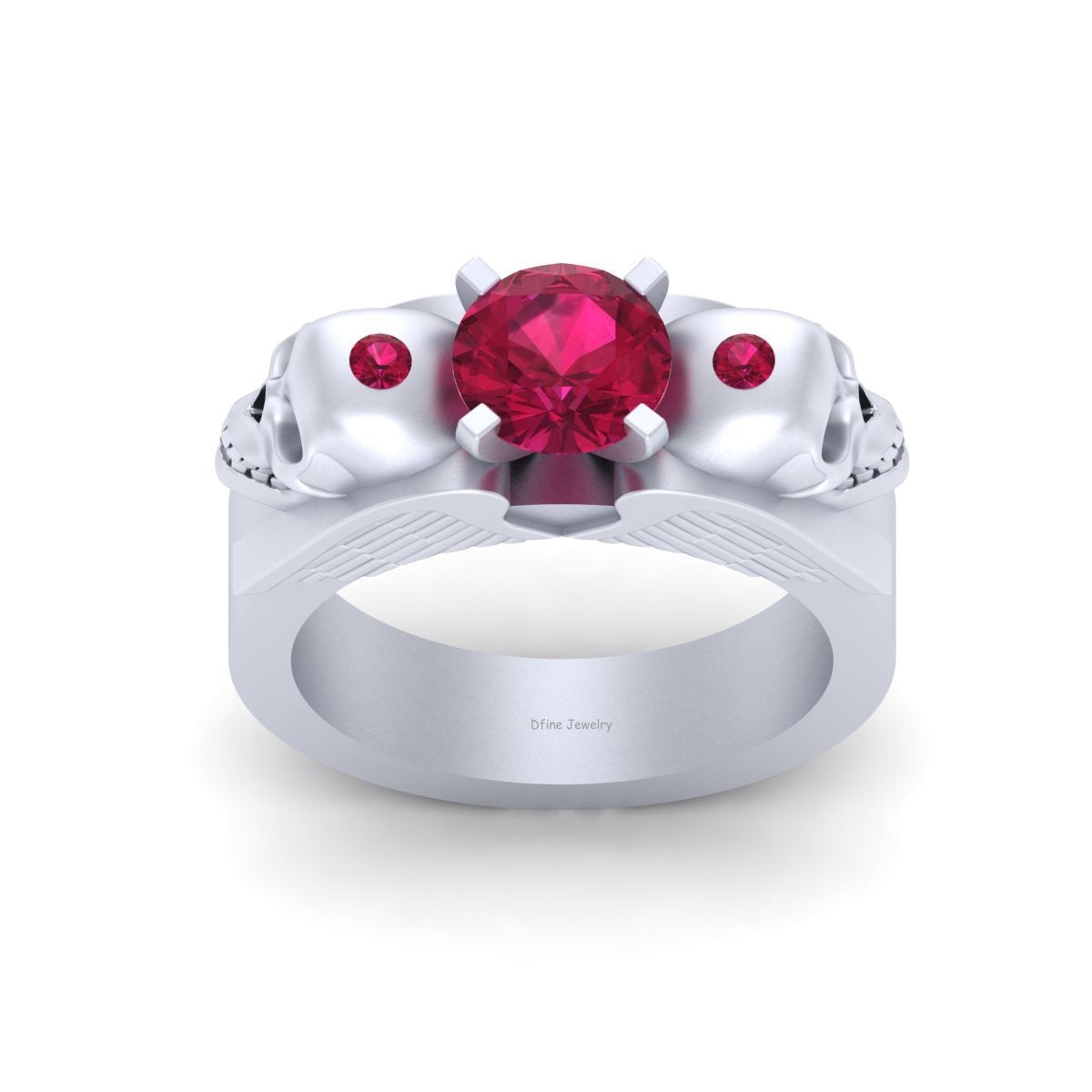 Skull and Wings Engagement Ring
