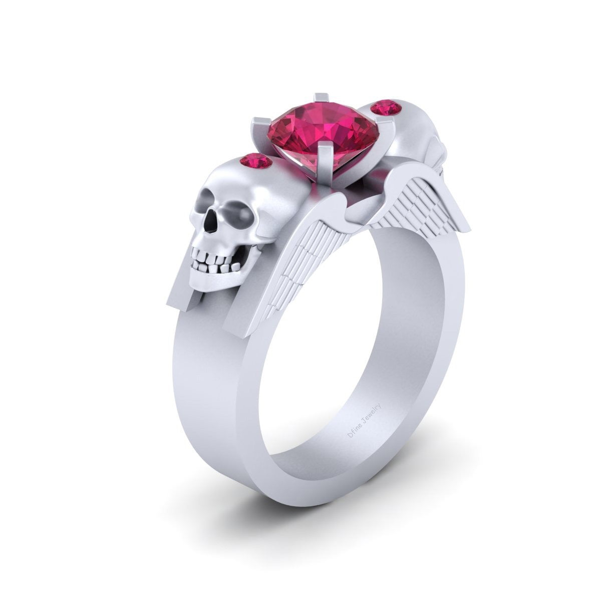 Skull and Wings Engagement Ring