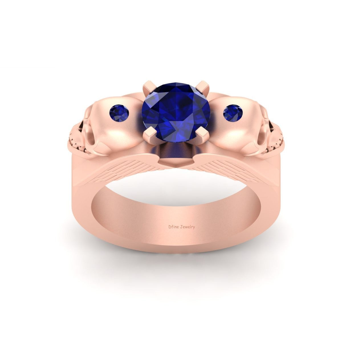 Winged Skull Engagement Ring