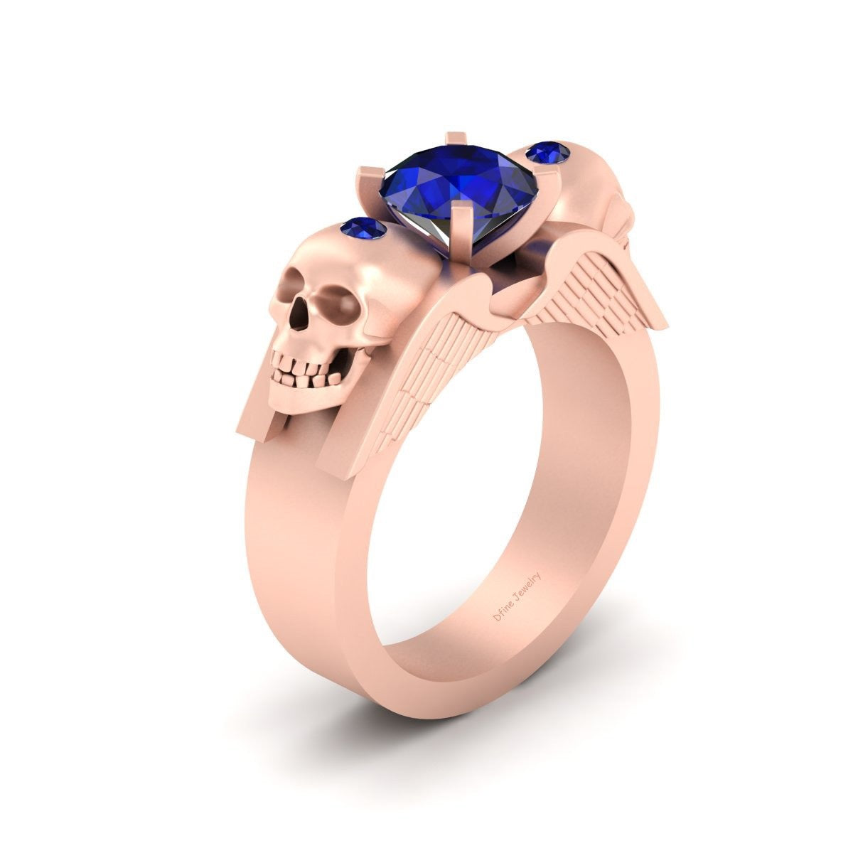 Winged Skull Engagement Ring