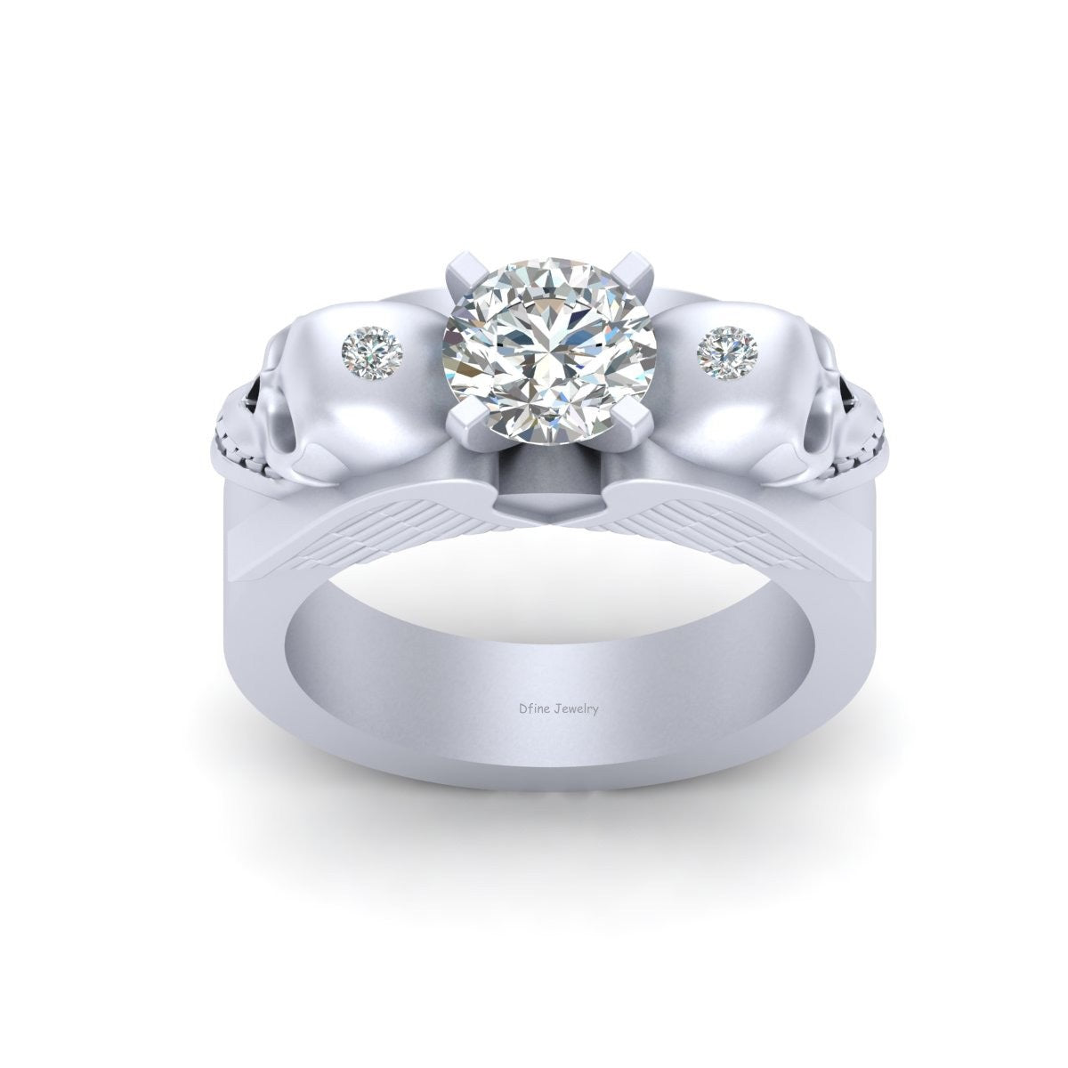 Wings and Skull Engagement Ring
