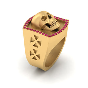 Memento Mori Skull Band Gothic Badass Skull Wedding Band