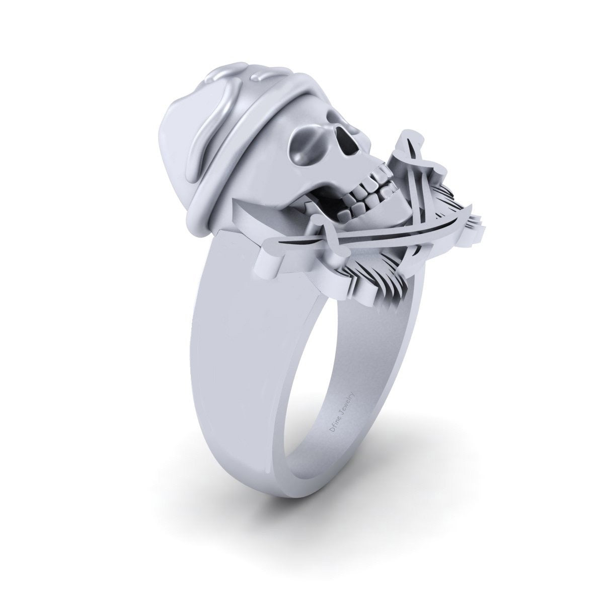 WARRIOR SKULL RING WITH SWORD