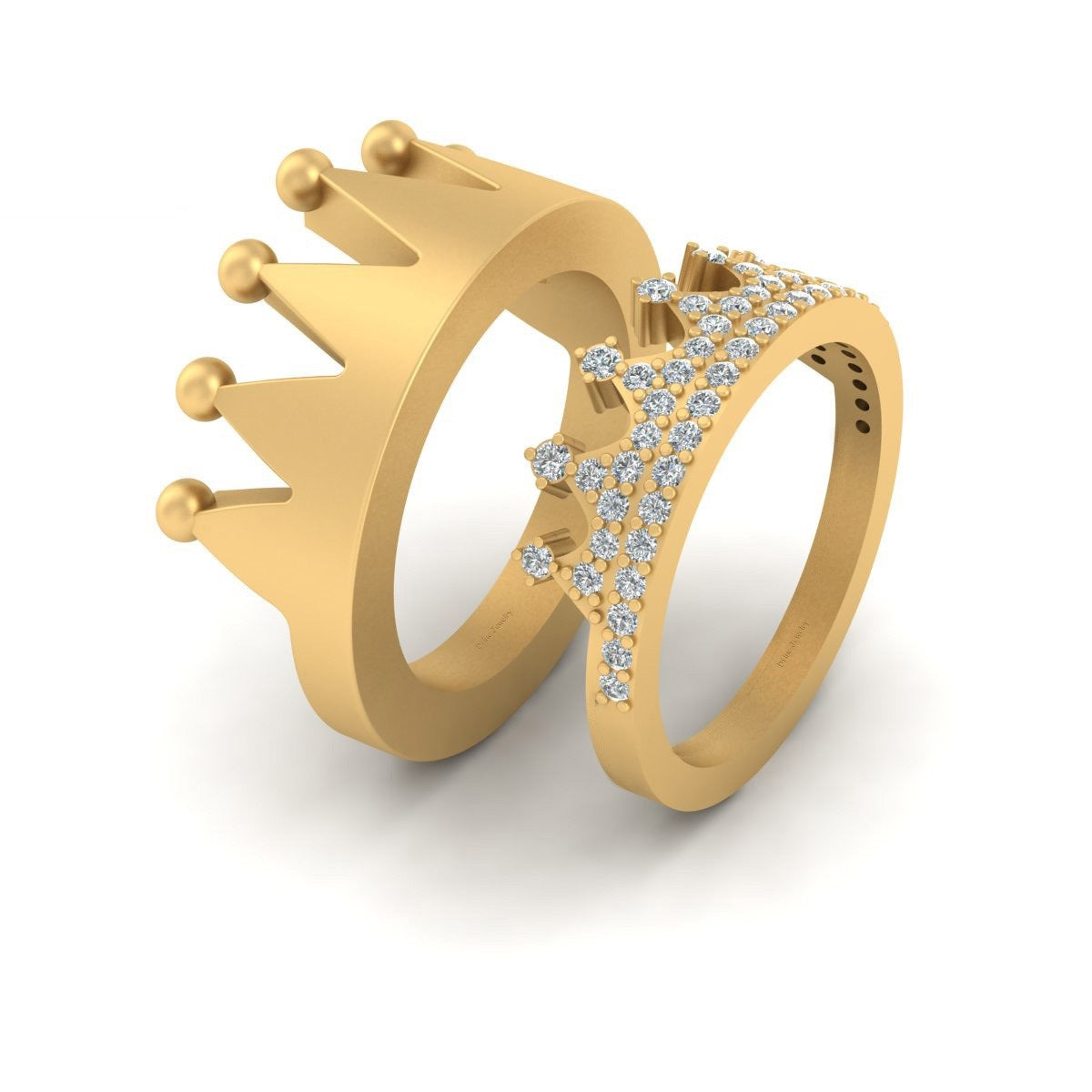 DIAMOND KING AND QUEEN COUPLE RINGS