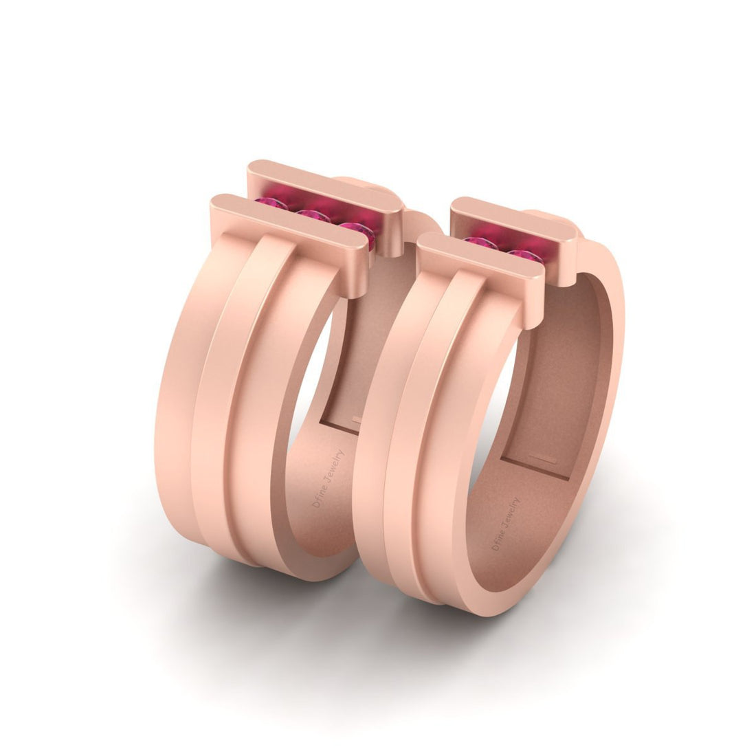 0.30TCW Ruby Engagement Bands