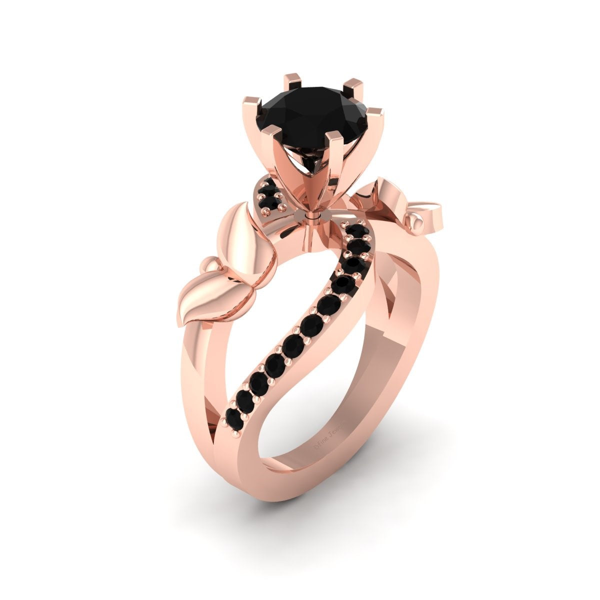 1.60CTTW ONYX BUTTERFLY WEDDING RING