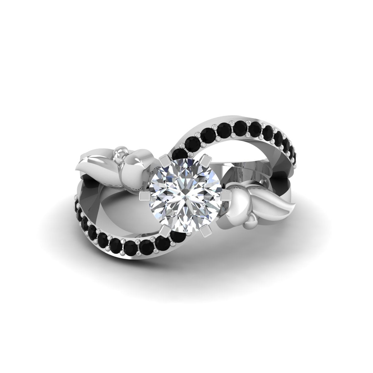 SILVER BUTTERFLY ENGAGEMENT RING