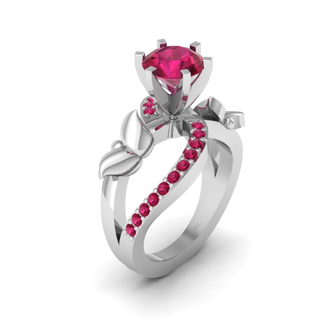 RUBY BUTTERFLY WEDDING RING