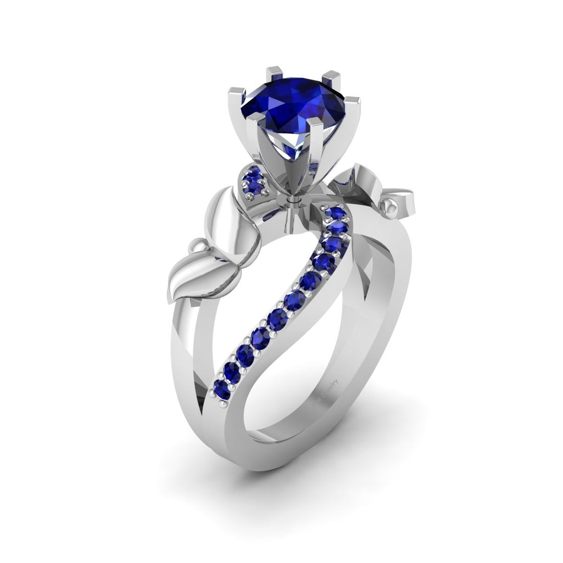 SAPPHIRE BUTTERFLY ENGAGEMENT RING