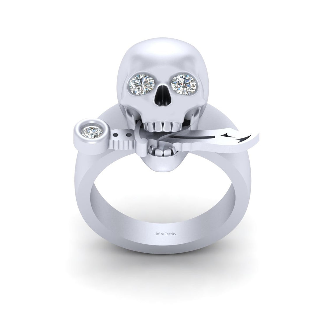 Dagger Skull Engagement Ring
