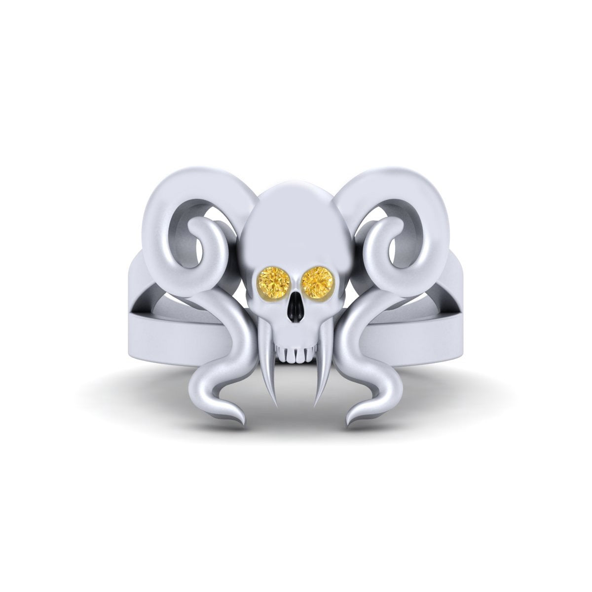 Silver Vampire Skull Ring