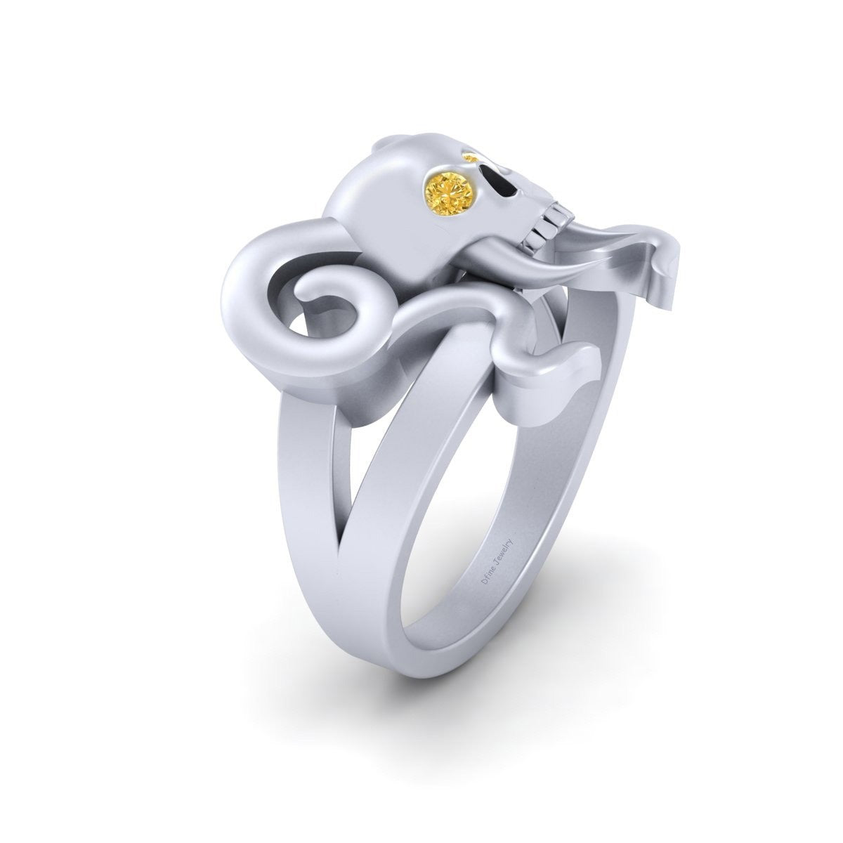 Silver Vampire Skull Ring