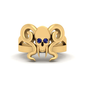 Vampire Gothic Engagement Ring Solid Gold Skull Ring Womens