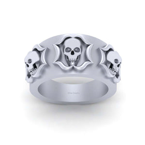 Gold Skull Wedding Band Memento Mori Skull Band For Men