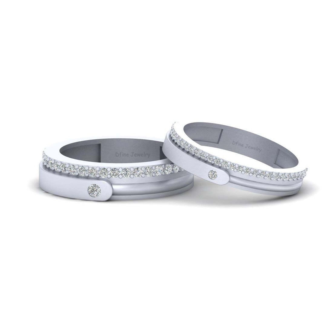 Diamond Wedding Bands His and Her