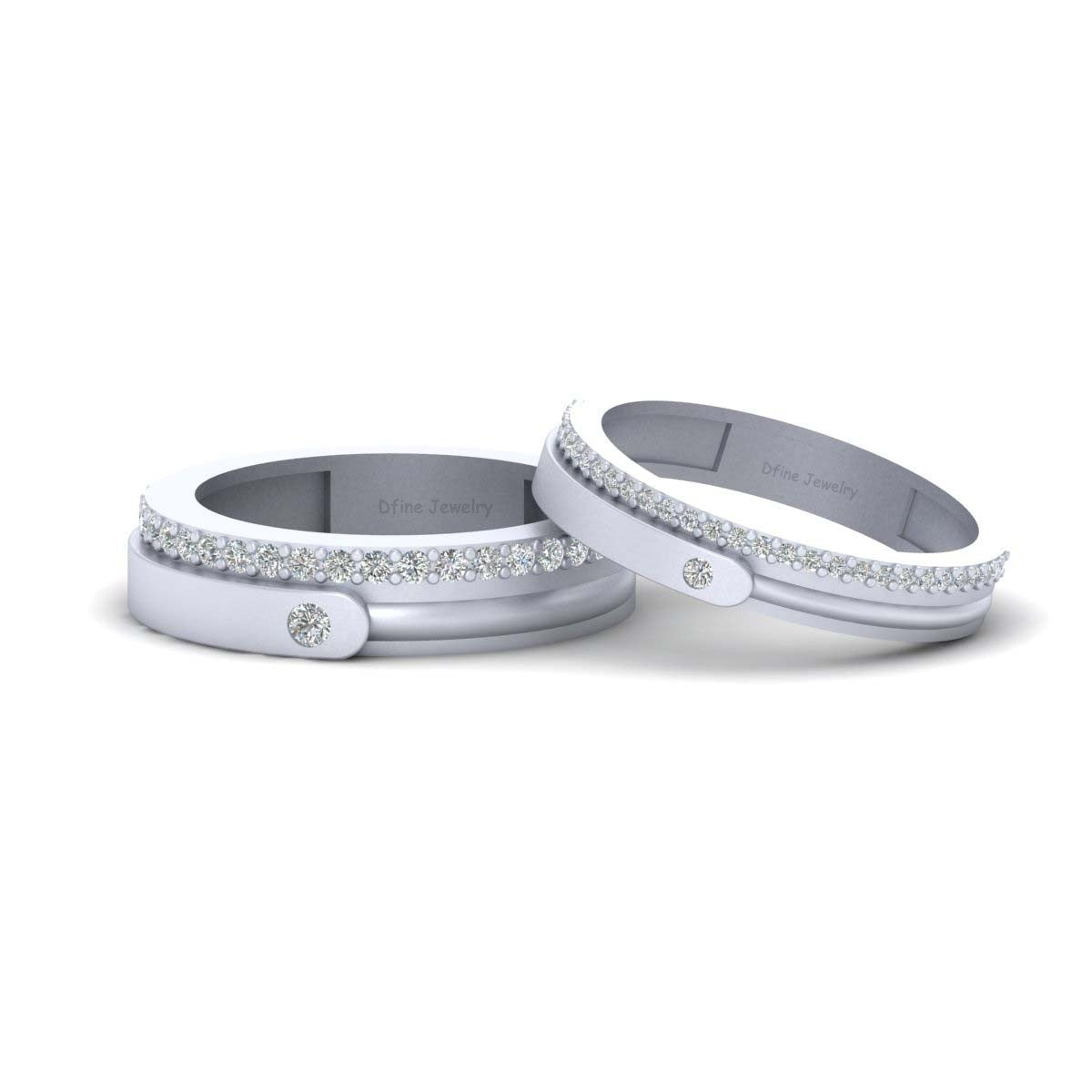 Diamond Wedding Bands His and Her