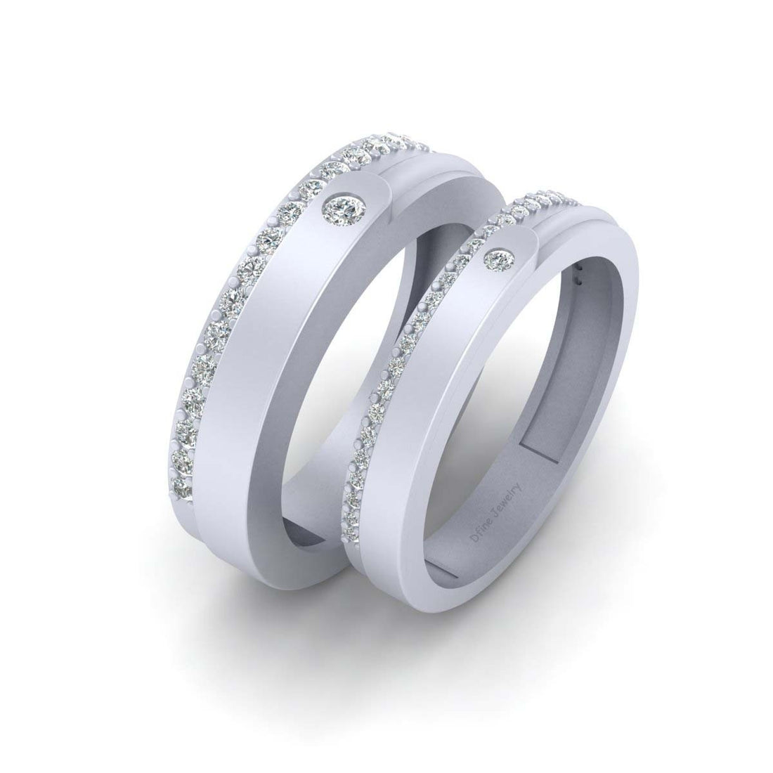 Diamond Wedding Bands His and Her