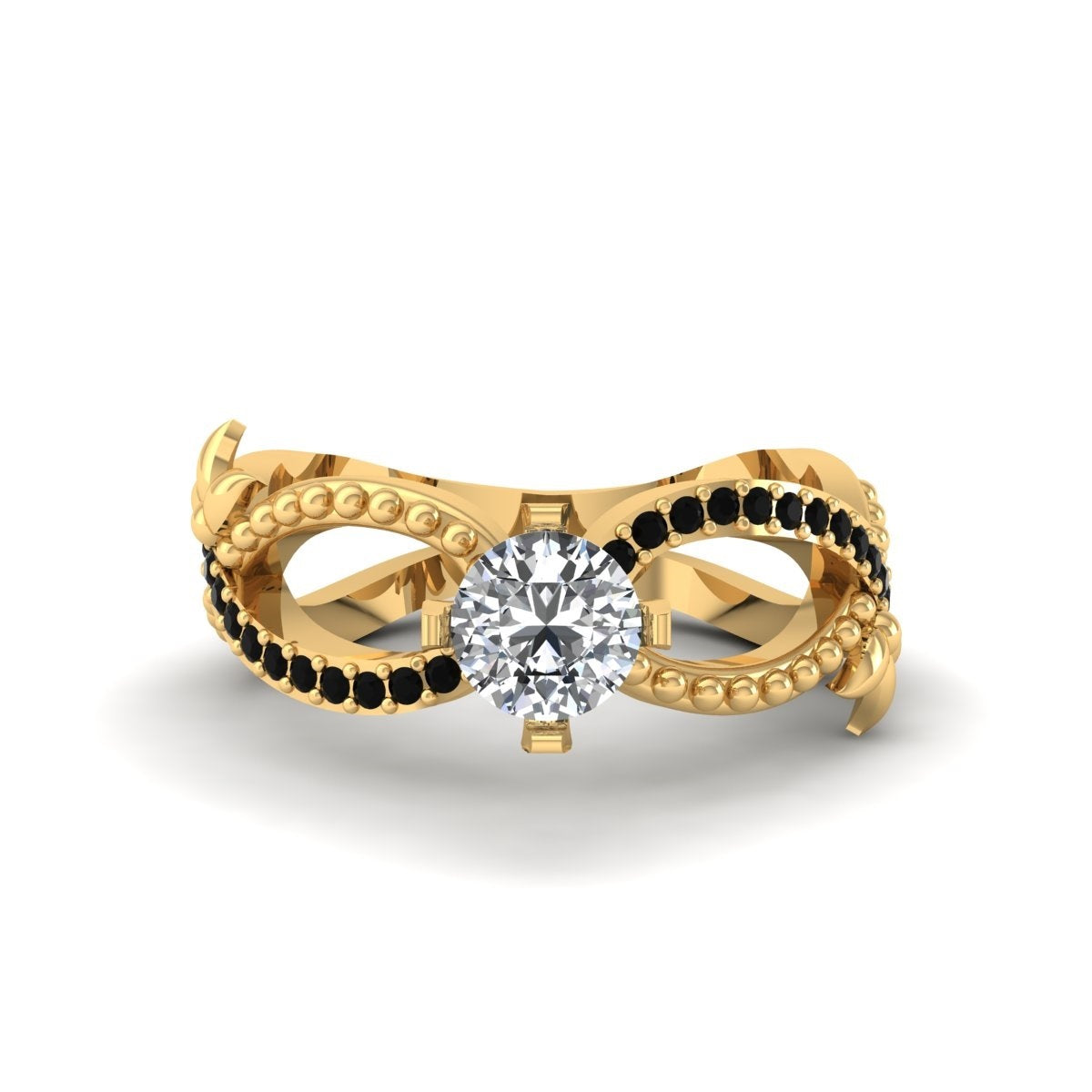 FLORAL MOISSANITE ENGAGEMENT RING