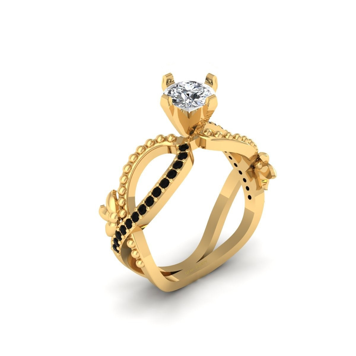 FLORAL MOISSANITE ENGAGEMENT RING