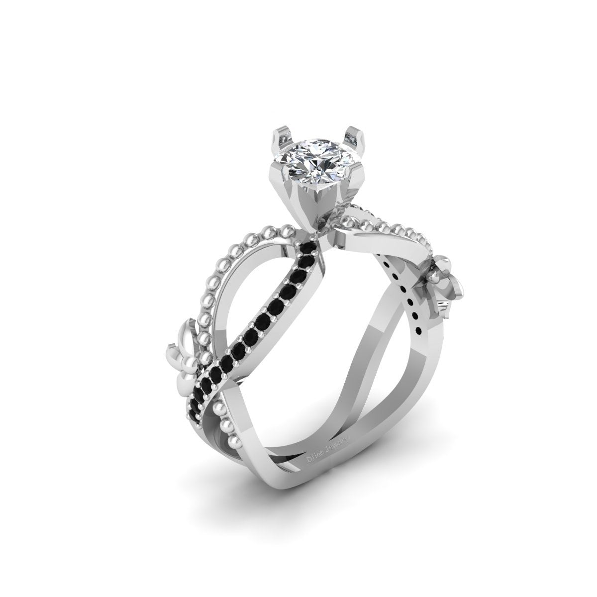 FLORAL ART NOUVEAU WEDDING RING