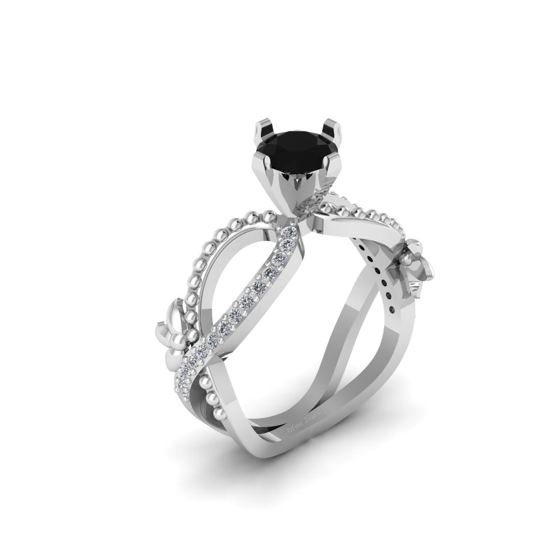 FLOWER PETAL INFINITY ENGAGEMENT RING