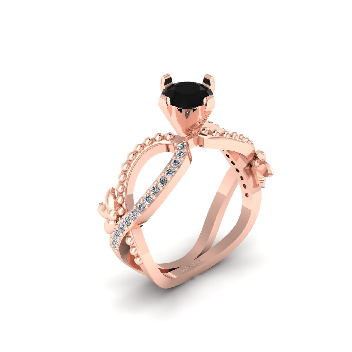 FLOWER PETAL INFINITY ENGAGEMENT RING