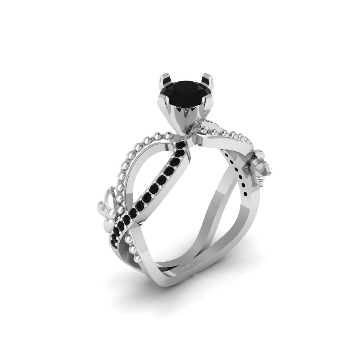 FLORAL INFINITY ENGAGEMENT RING