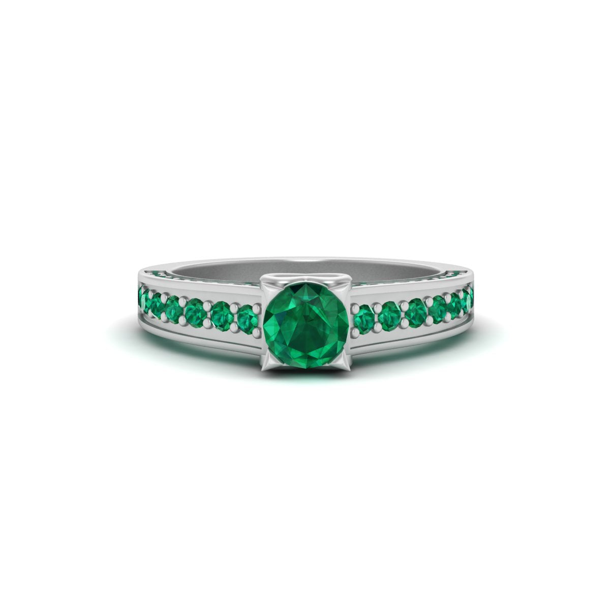 EMERALD WEDDING RING FOR HER