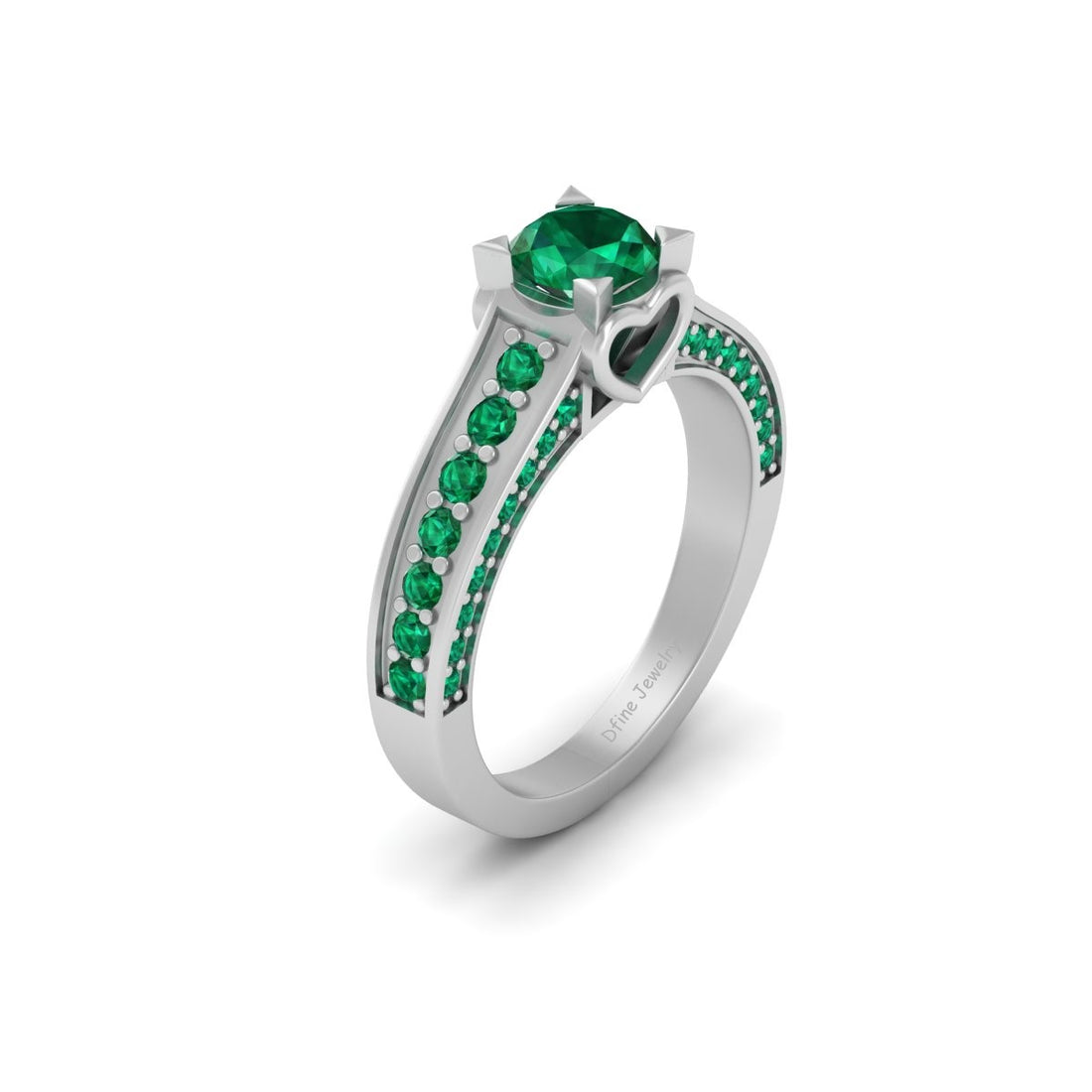 EMERALD WEDDING RING FOR HER