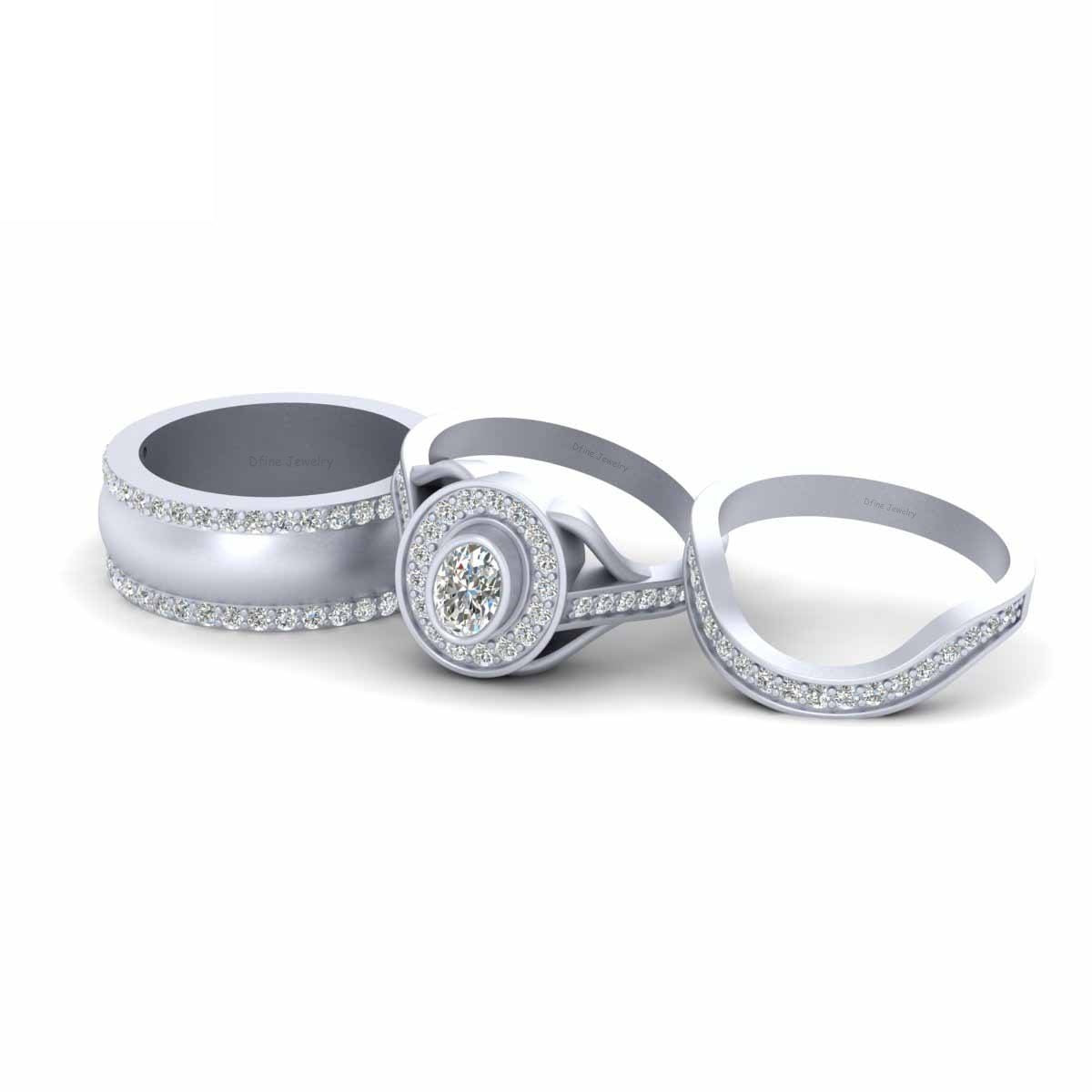 Diamond Wedding Rings Set