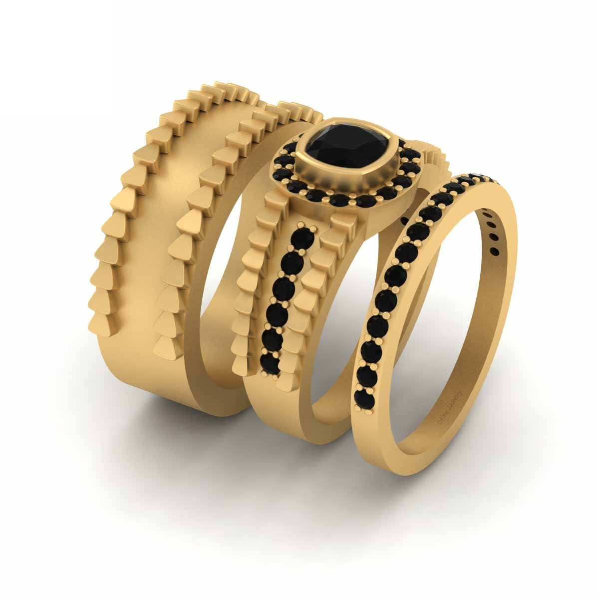 Gold Wedding Rings Set