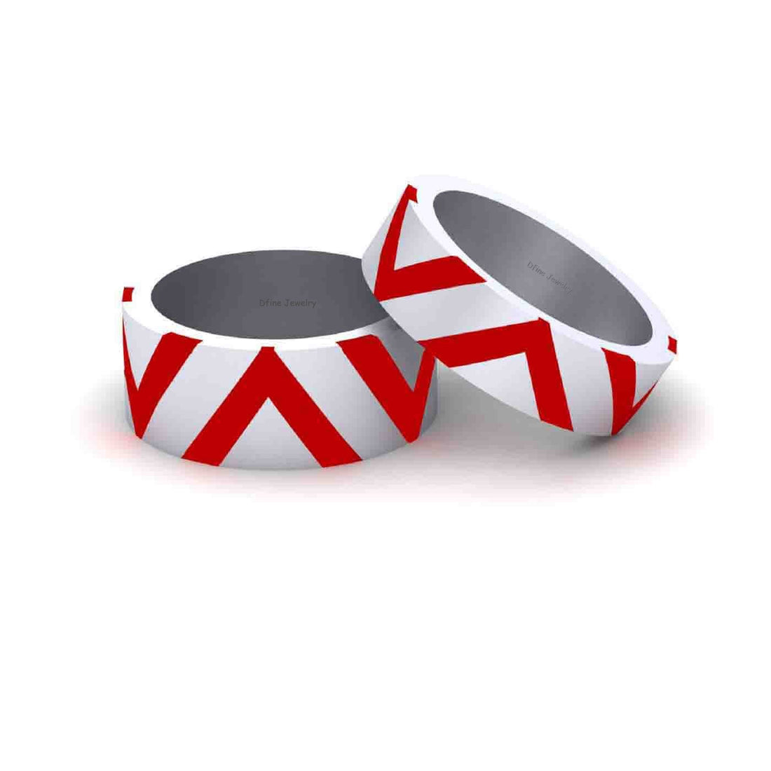 WHITE GOLD WEDDING BAND SET FOR COUPLE