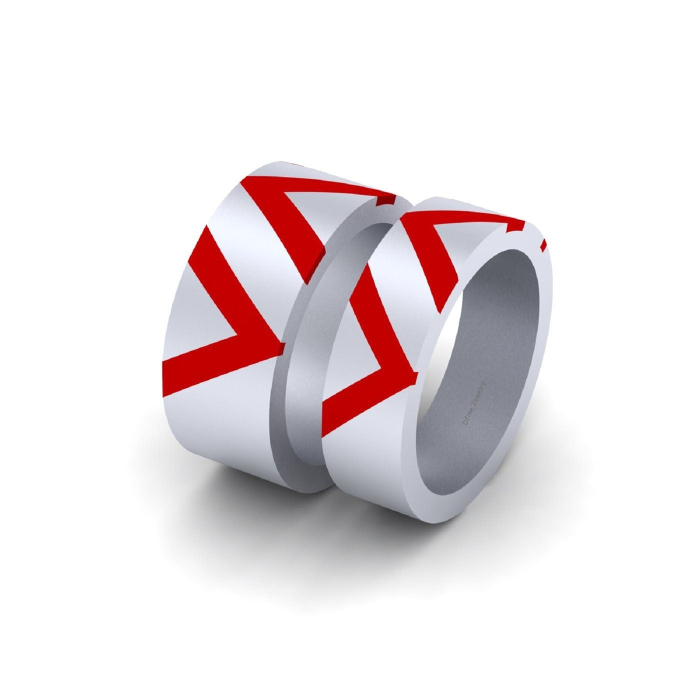 WHITE GOLD WEDDING BAND SET FOR COUPLE