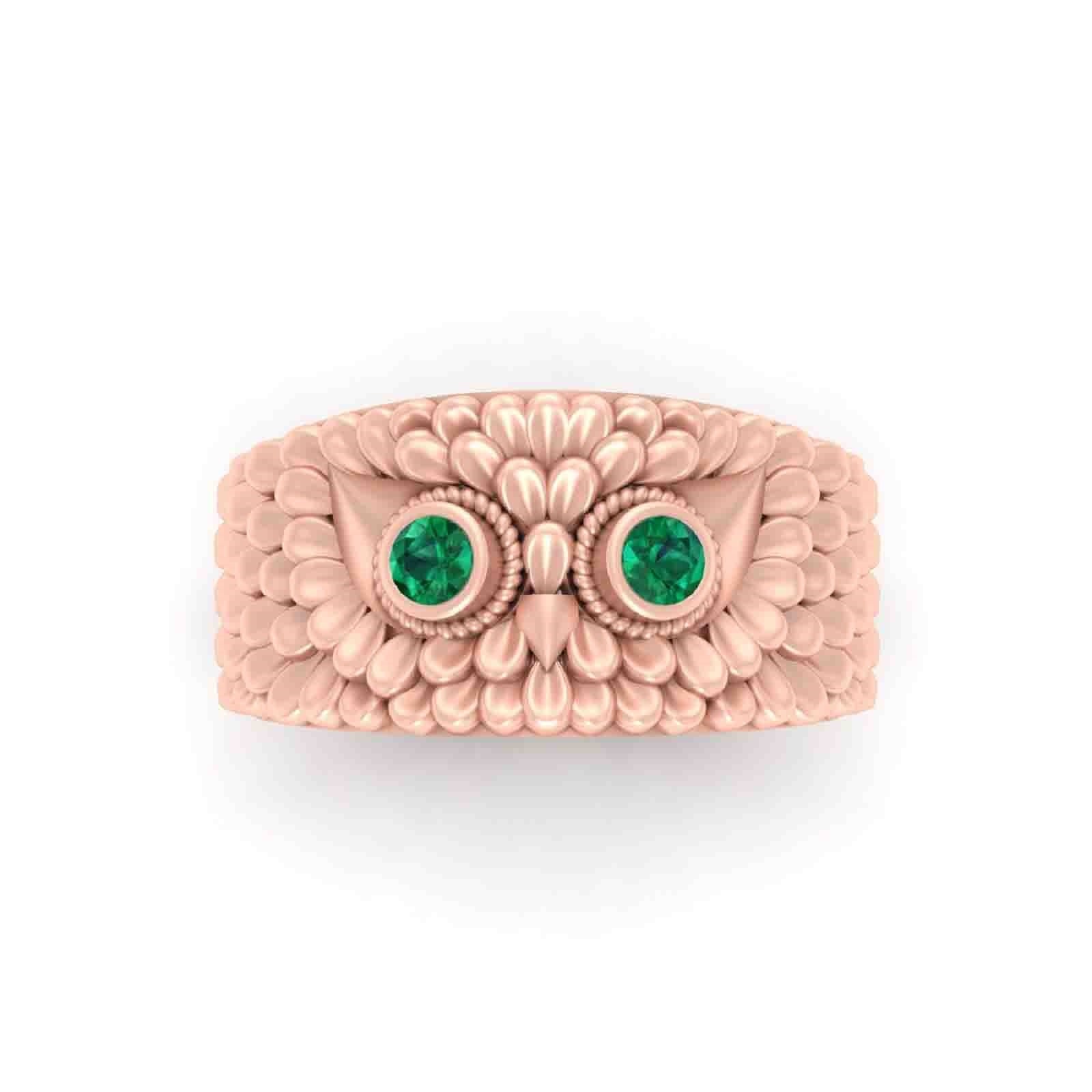 ROSE GOLD OWL RING