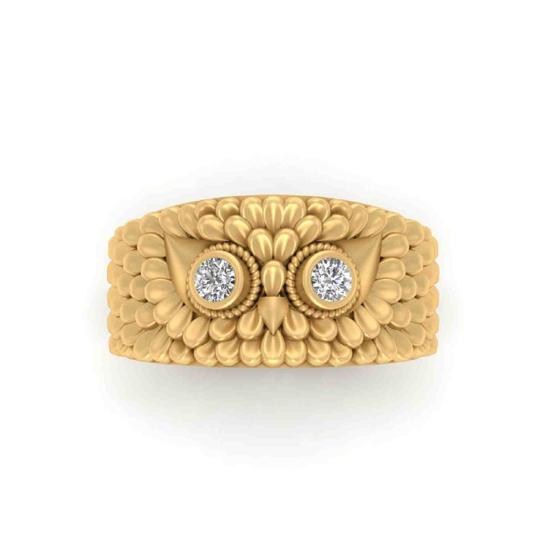 DIAMOND EYES OWL WEDDING BAND