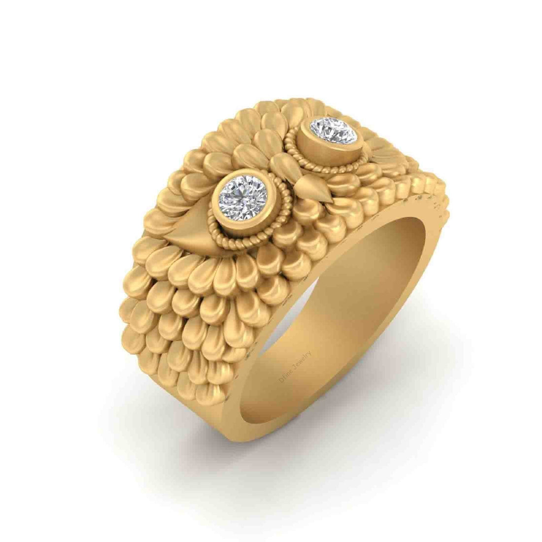 DIAMOND EYES OWL WEDDING BAND