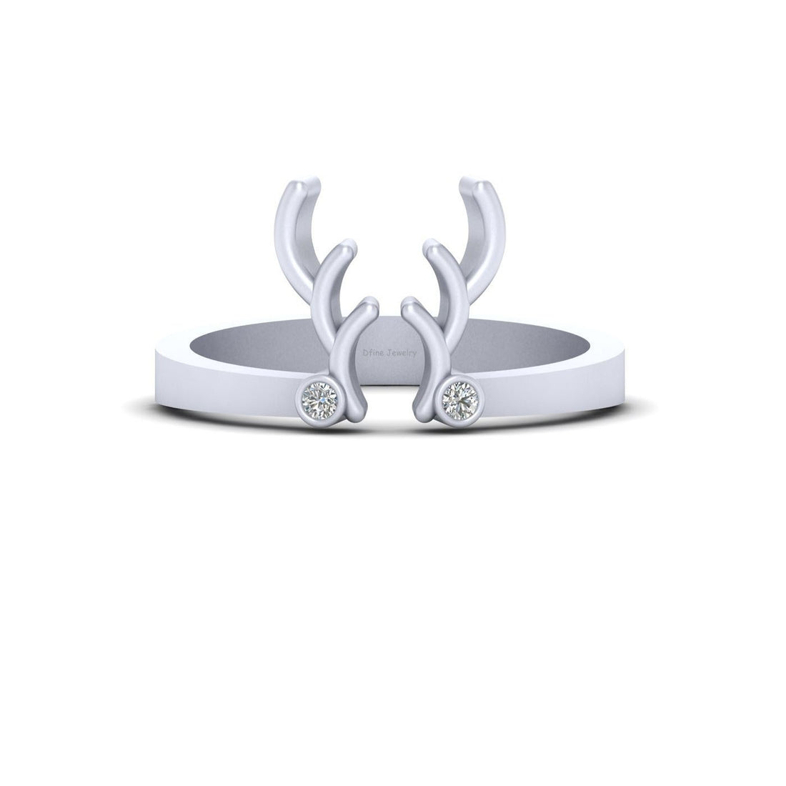 DEER ANTLER RING SILVER
