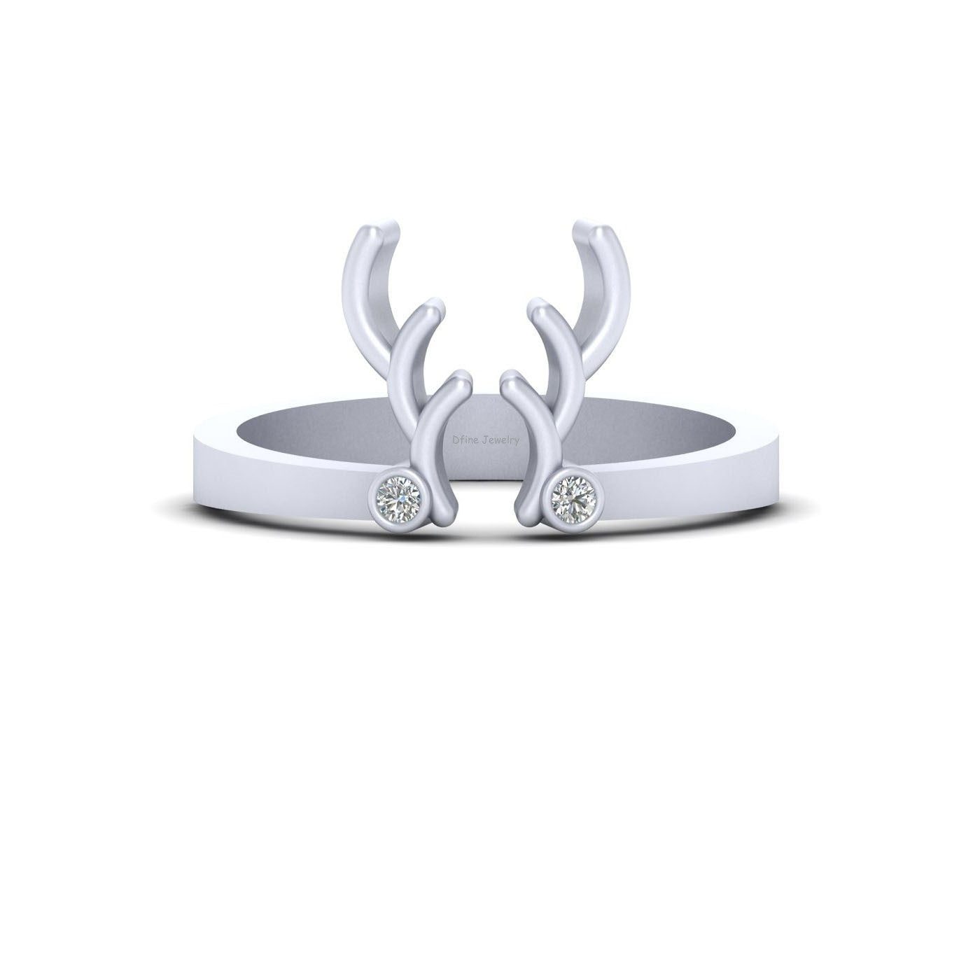 DEER ANTLER RING SILVER