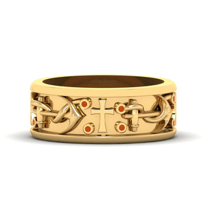 Cross Anchor Engagement Band Mens Holy Cross Anchor Band