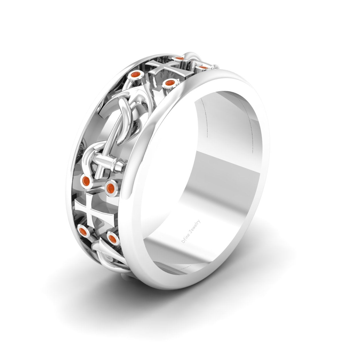 Cross Anchor Engagement Band