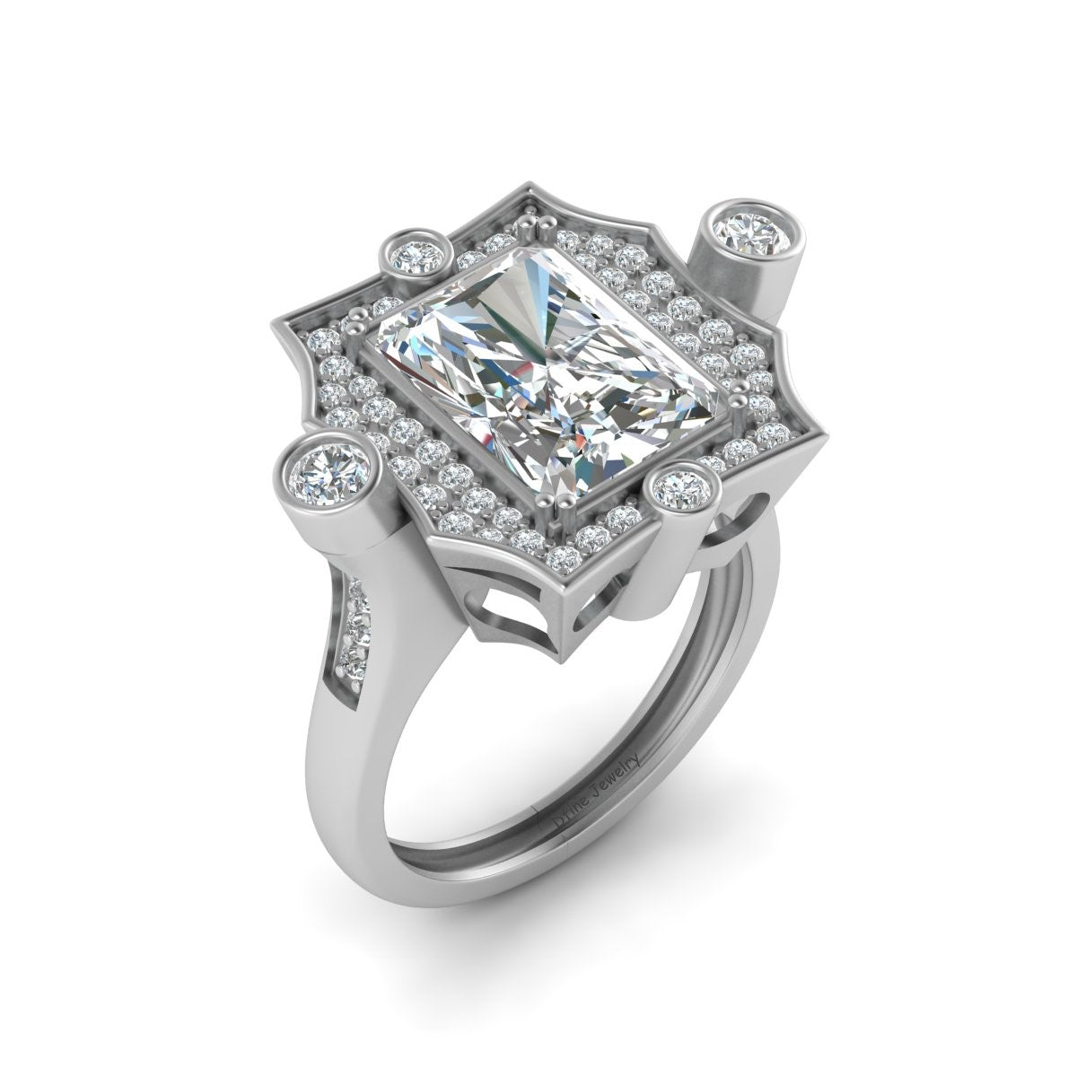 EMERALD DIAMOND ENGAGEMENT RING