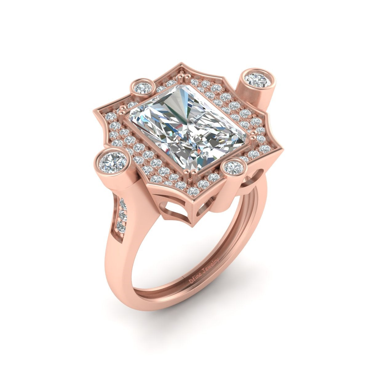 EMERALD DIAMOND ENGAGEMENT RING