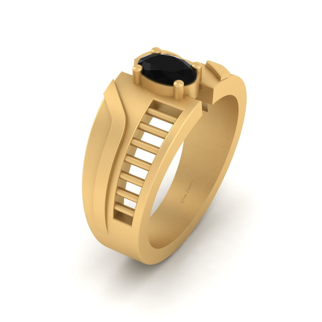 Solitaire Onyx Engagement Ring