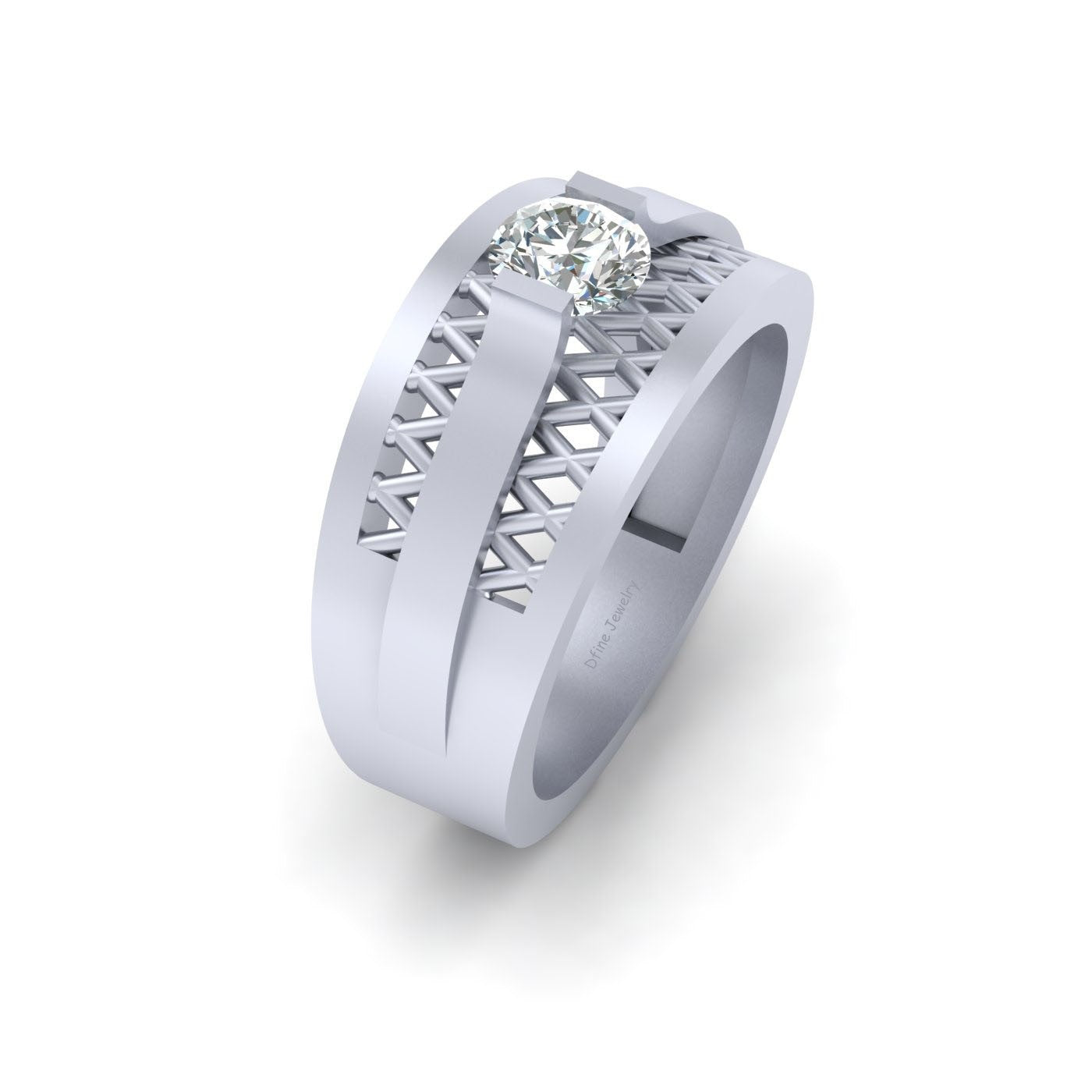 DIAMOND MESH WEDDING RING FOR HIM