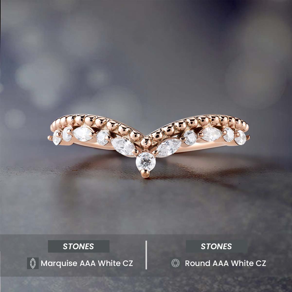 Curved Enhancer Wedding Band Milgrain Art Deco CZ Diamond Engagement Ring